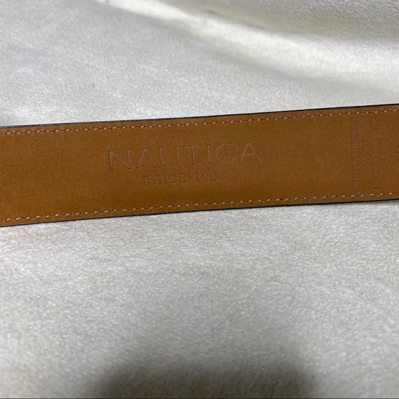 Nautica Leather Belt Mens Smooth Brown 26/65 - Picture 4 of 6